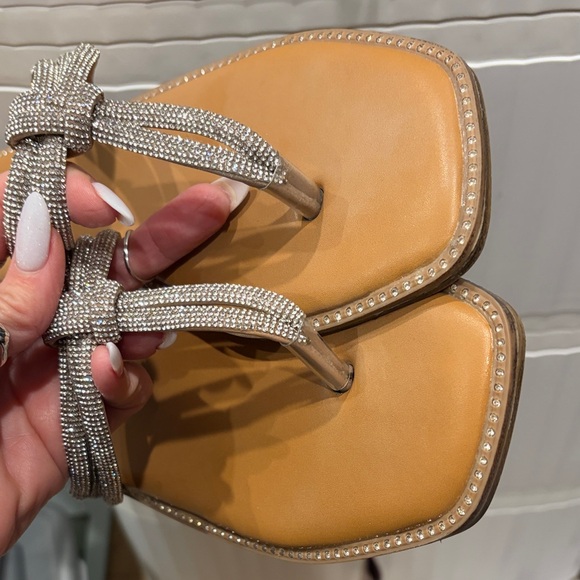 Madden Girl Tan and Silver Sandals - Picture 2 of 4